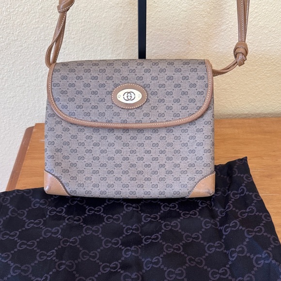 Gucci Vintage Monogram Small tan shoulder crossbody bag - Picture 1 of 16